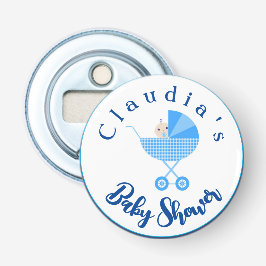 Personalisieren Sie Blue Carriage Baby Dusche Gefa Flaschenöffner