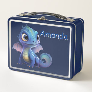 Personalisieren Sie Blue Dragons Metall-Lunchbox Metall Brotdose