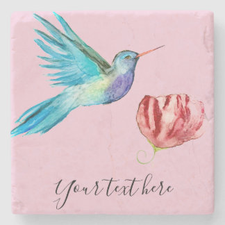 Personalisieren Sie Blume und Vogelkunst Stone Unt Steinuntersetzer
