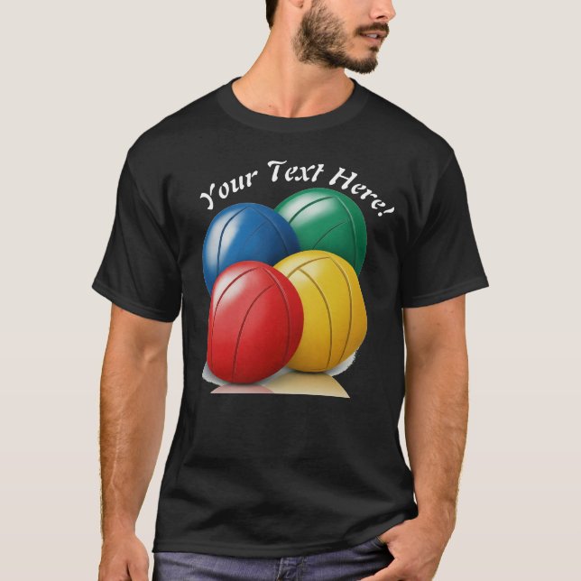 Personalisieren Sie Bocce Ball einzigartig T-Shirt (Vorderseite)