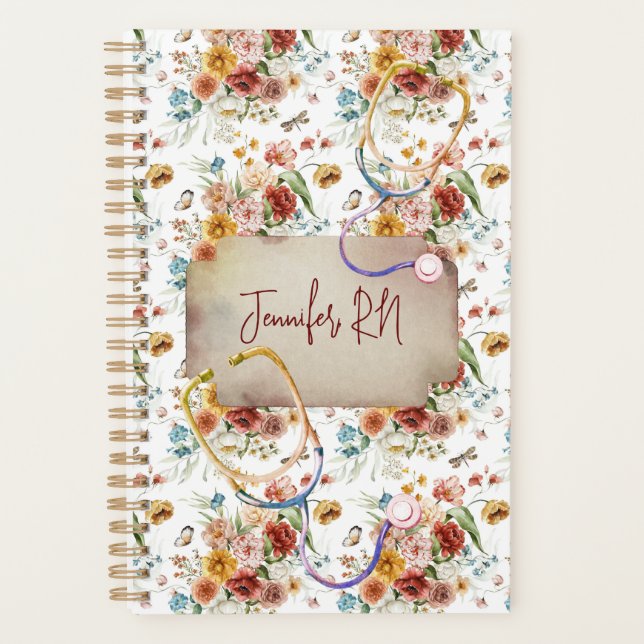 Personalisieren Sie Boho Floral Nurse Abschluss Ge Planer (Vorderseite)