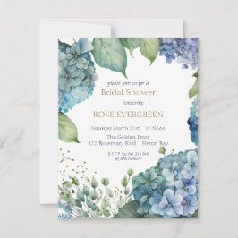 Personalisieren Sie Brautparty Blue Hydrangea Einladung