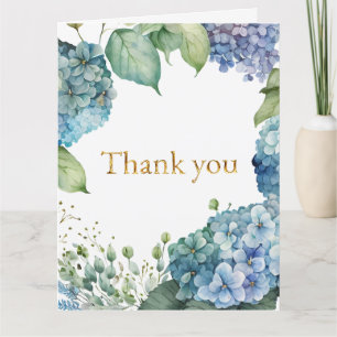 Personalisieren Sie Brautparty Blue Hydrangeas Dankeskarte