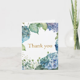 Personalisieren Sie Brautparty Blue Hydrangeas Dankeskarte