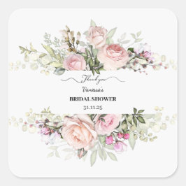 Personalisieren Sie Brautparty Blume Vielen Dank Quadratischer Aufkleber