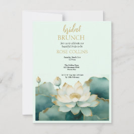 Personalisieren Sie Brautparty Lotus gold Einladung