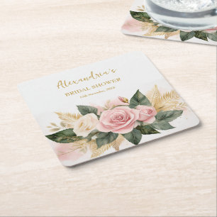 Personalisieren Sie Brautparty Rose Bouquet Rechteckiger Pappuntersetzer