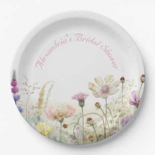 Personalisieren Sie Brautparty Wild Blume Pappteller