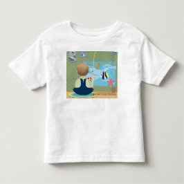 Personalisieren Sie Cartoon Jeremy geht Fishing Kleinkind T-shirt