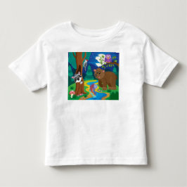 Personalisieren Sie Cartoon Stream Forest Animals Kleinkind T-shirt