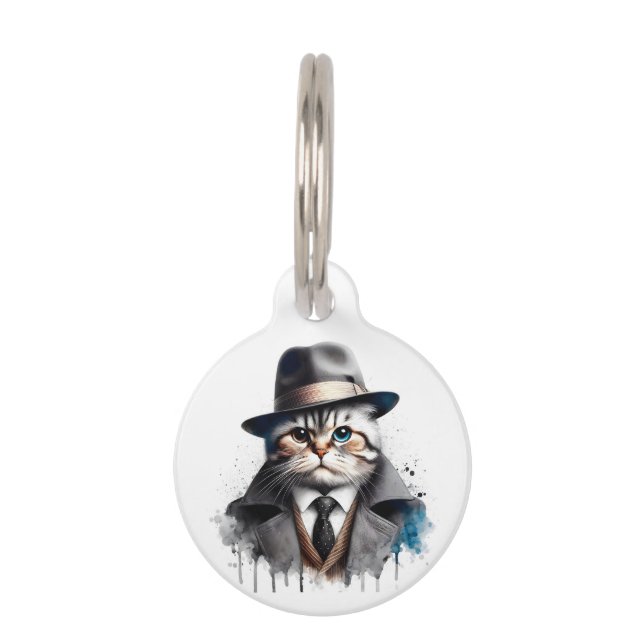 Personalisieren Sie Cat Anzug Krawatte Jacket Hat  Haustiermarke (Vorderseite)