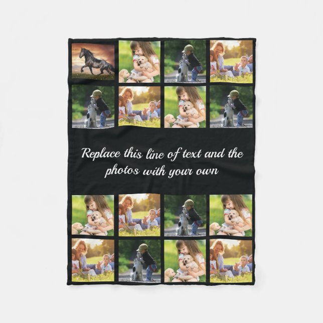 Personalisieren Sie Collage aus Foto und Vlies-Dec Fleecedecke (Vorderseite)