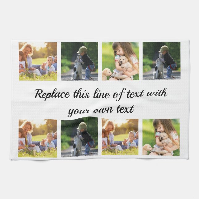 Personalisieren Sie Collage aus Foto und Vlies-Dec Geschirrtuch (Horizontal)