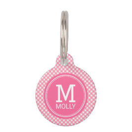 Personalisieren Sie Country Baby Pink Gingham Mono Tiermarke