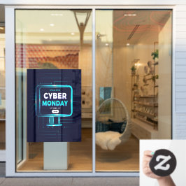 Personalisieren Sie Cyber Montag Verkauf Banner Bu Fensteraufkleber
