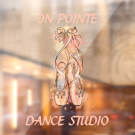 Personalisieren Sie Dance Studio Wasserfarbe Rosa  Fensteraufkleber