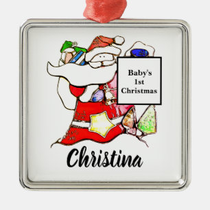 Personalisieren Sie das 1. Weihnachtsgeschenk der Ornament Aus Metall