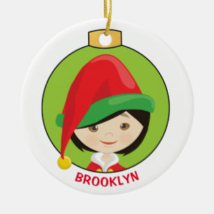 Personalisieren Sie das Asiatische Mädchen Elf Keramik Ornament