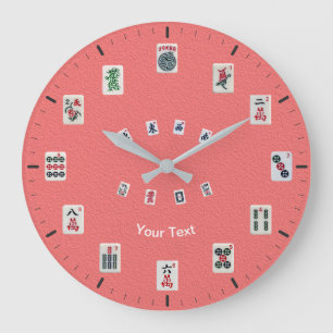 Personalisieren Sie das Design der MahJong-Fliesen Große Wanduhr