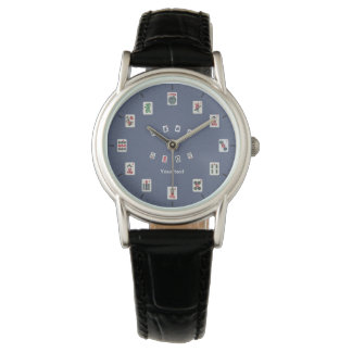 Personalisieren Sie das Design von MahJong-Fliesen Armbanduhr