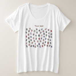 Personalisieren Sie das Design von MahJongg-Fliese Große Größe T-Shirt