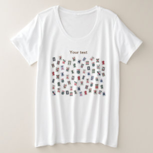 Personalisieren Sie das Design von MahJongg-Fliese Große Größe T-Shirt