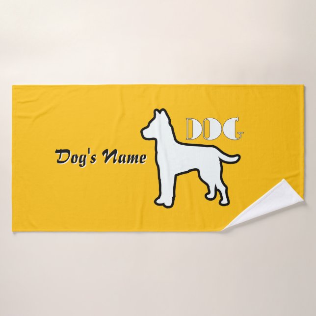 Personalisieren Sie das DOG Logo Sonnengelber Dogg Badehandtuch (Badehandtuch)