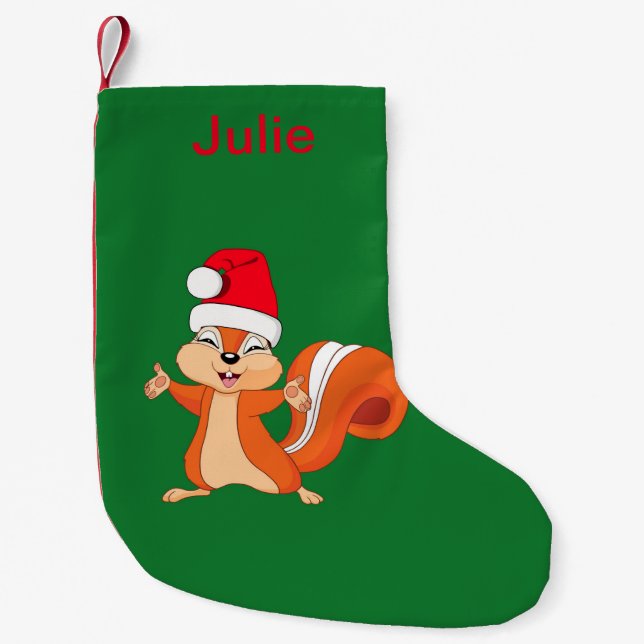 Personalisieren Sie das Eichhörnchen Kleiner Weihnachtsstrumpf (Vorderseite)