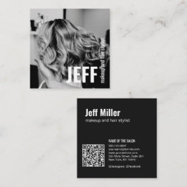 Personalisieren Sie das Foto Minimalistischen Fris Quadratische Visitenkarte