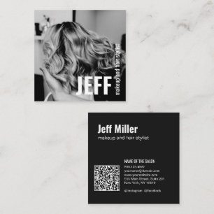 Personalisieren Sie das Foto Minimalistischen Fris Quadratische Visitenkarte