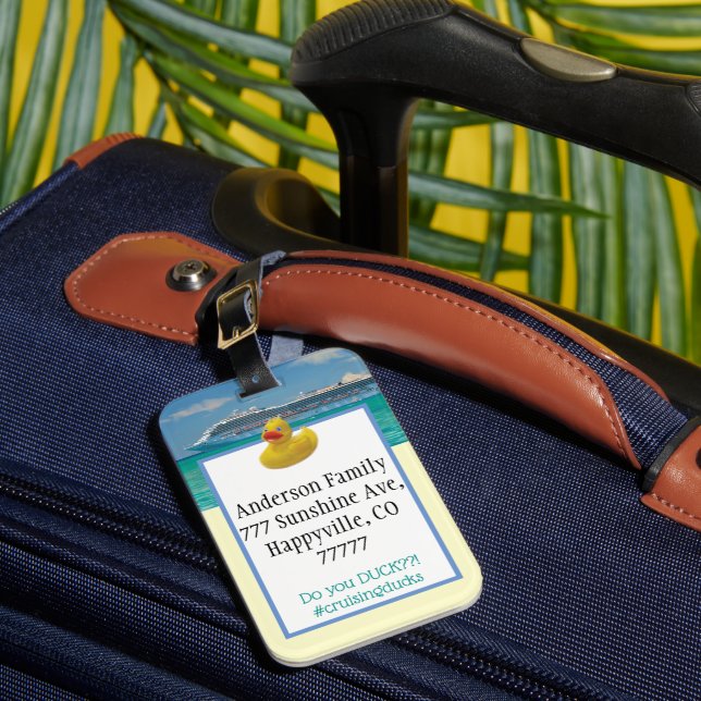 Personalisieren Sie das Gepäckstück mit Ente Gepäckanhänger (Vorderseite Insitu 1)