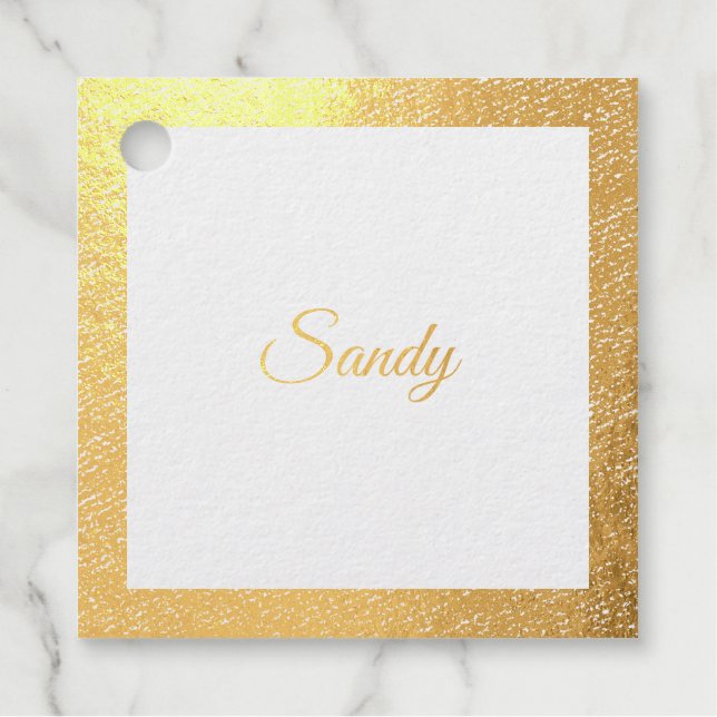 Personalisieren Sie das Gold Glitzer Frame Image I Geschenkanhänger (Vorderseite)