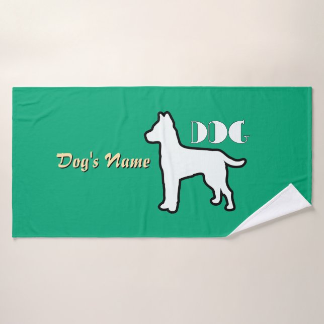 Personalisieren Sie das grüne Doggie des DOG-Logos Badehandtuch (Badehandtuch)