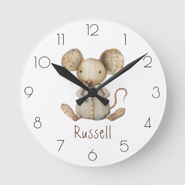 Personalisieren Sie das Kinderzimmer mit dem Kinde Runde Wanduhr (Vorderseite)
