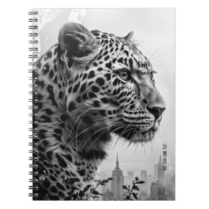 PERSONALISIEREN Sie das Leopard-in-der-Stadt-Notiz Notizblock