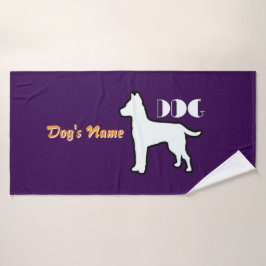 Personalisieren Sie das Lila DOG Logo Badehandtuch