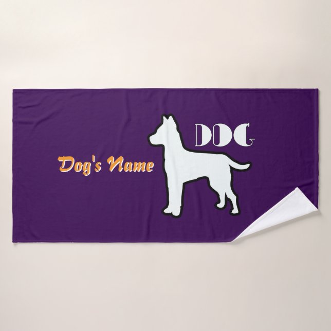 Personalisieren Sie das Lila DOG Logo Badehandtuch (Badehandtuch)