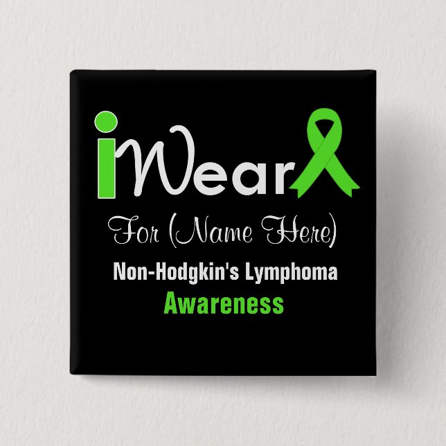 Personalisieren Sie das Lime Green Non-Hodgkin-Lym Button (Vorderseite)
