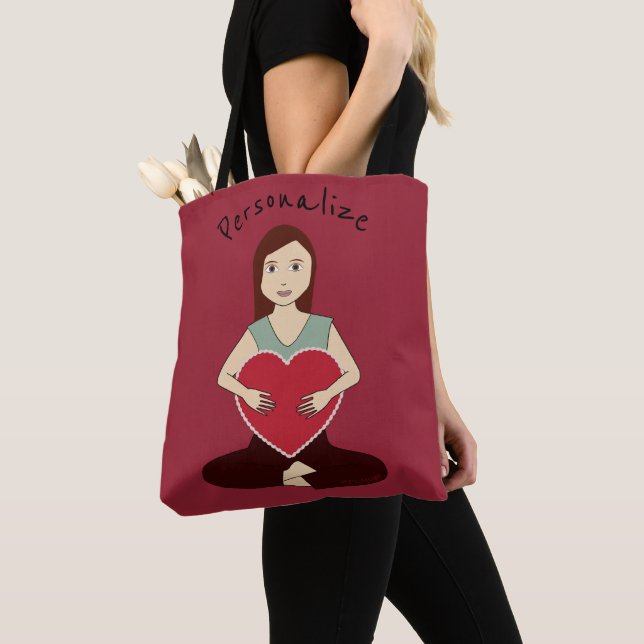 Personalisieren Sie das Niedliche Yoga Girl mit ro Tasche (Von Nahem)