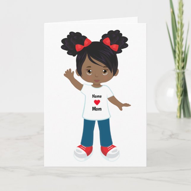 Personalisieren Sie das schwarze Girl mit der leer Karte (Vorderseite)