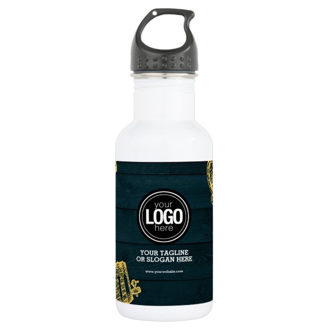 Personalisieren Sie das Thema "Business Dark Green Edelstahlflasche (Vorderseite)