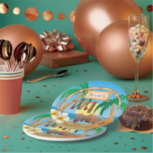 Personalisieren Sie das Tiki-Bar-Design Pappteller