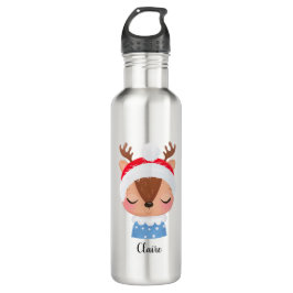 Personalisieren Sie das Weihnachtsschlaf-Rentier-G Edelstahlflasche