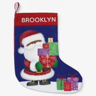 Personalisieren Sie den afrikanischen Santa Americ Kleiner Weihnachtsstrumpf