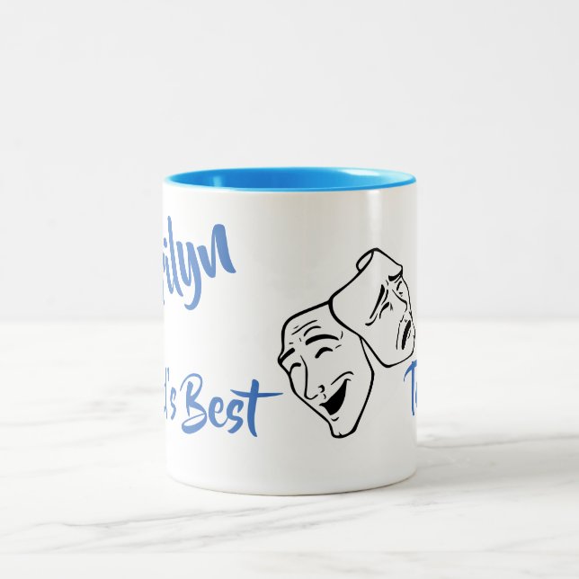 Personalisieren Sie den besten Theaterlehrer der W Zweifarbige Tasse (Mittel)