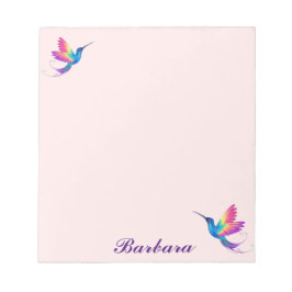 Personalisieren Sie den farbenfrohen Humming Bird Notizblock