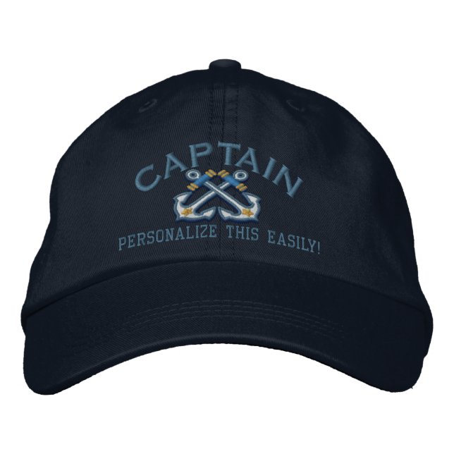 Personalisieren Sie den Hauptmann für den Namen Na Bestickte Baseballkappe (Vorderseite)