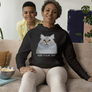 Personalisieren Sie den Haustier-Foto-Text Schwarz Hoodie