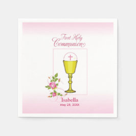 Personalisieren Sie den Mädchennamen Rosa erste he Serviette