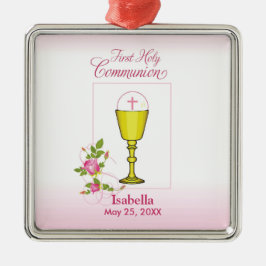 Personalisieren Sie den Mädchennamen Rosa erste he Silbernes Ornament